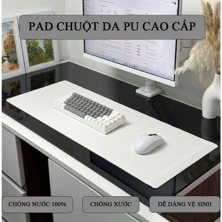 Pad Chuột Da PU 1 Mặt Cao Cấp Màu Trắng – Di Chuột Mượt, Chống nước, Chống bụi, Dễ Vệ Sinh