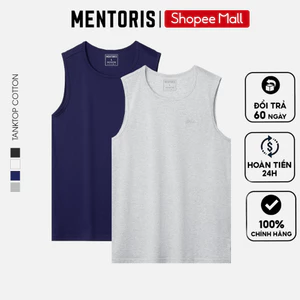 Áo Ba Lỗ Nam MENTORIS Vải Cotton Pima, Mềm Mại, Thấm Hút Mồ Hôi Tốt, Form Vừa Vặn, Thoải Mái MTT03