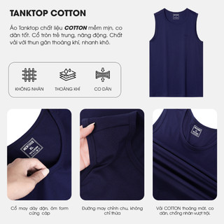 Áo Ba Lỗ Nam MENTORIS Vải Cotton Pima, Mềm Mại, Thấm Hút Mồ Hôi Tốt, Form Vừa Vặn, Thoải Mái MTT03