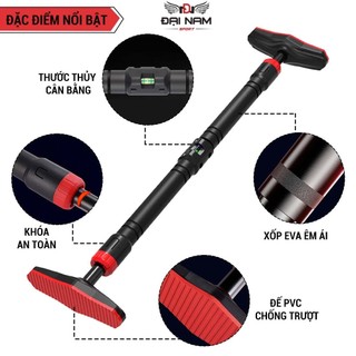 Xà Đơn Treo Tường Đầu Vuông Có Chốt Chống Xoay Chịu 250kg  Đại Nam Sport + Tặng Kèm Găng Tay Tập Xà