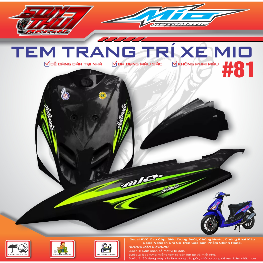 TEM XE MIO SPORT #81 (CHẤT LIỆU CAO CẤP - SIÊU NÉT - SIÊU ĐẸP - SIÊU CUTE)