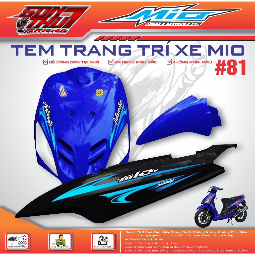 TEM XE MIO SPORT #81 (CHẤT LIỆU CAO CẤP - SIÊU NÉT - SIÊU ĐẸP - SIÊU CUTE)