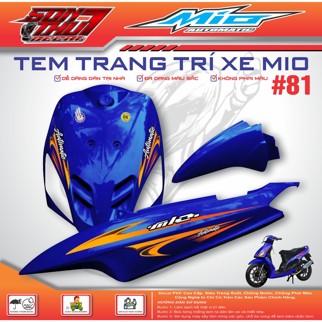 TEM XE MIO SPORT #81 (CHẤT LIỆU CAO CẤP - SIÊU NÉT - SIÊU ĐẸP - SIÊU CUTE)