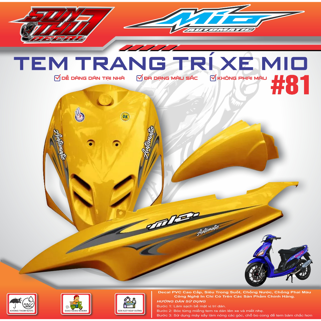 TEM XE MIO SPORT #81 (CHẤT LIỆU CAO CẤP - SIÊU NÉT - SIÊU ĐẸP - SIÊU CUTE)