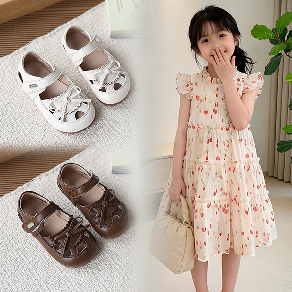 Bella Neman Giày búp bê bé gái nơ ren, đế mềm êm chân, chống trượt, dễ mang đi học đi chơi mùa hè