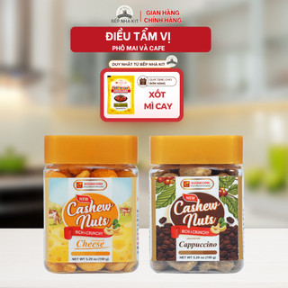 Combo 2 Hũ Điều Tẩm Vị Phô Mai, Điều Tẩm Vị Cafe Tomato T&P - Hũ 150g