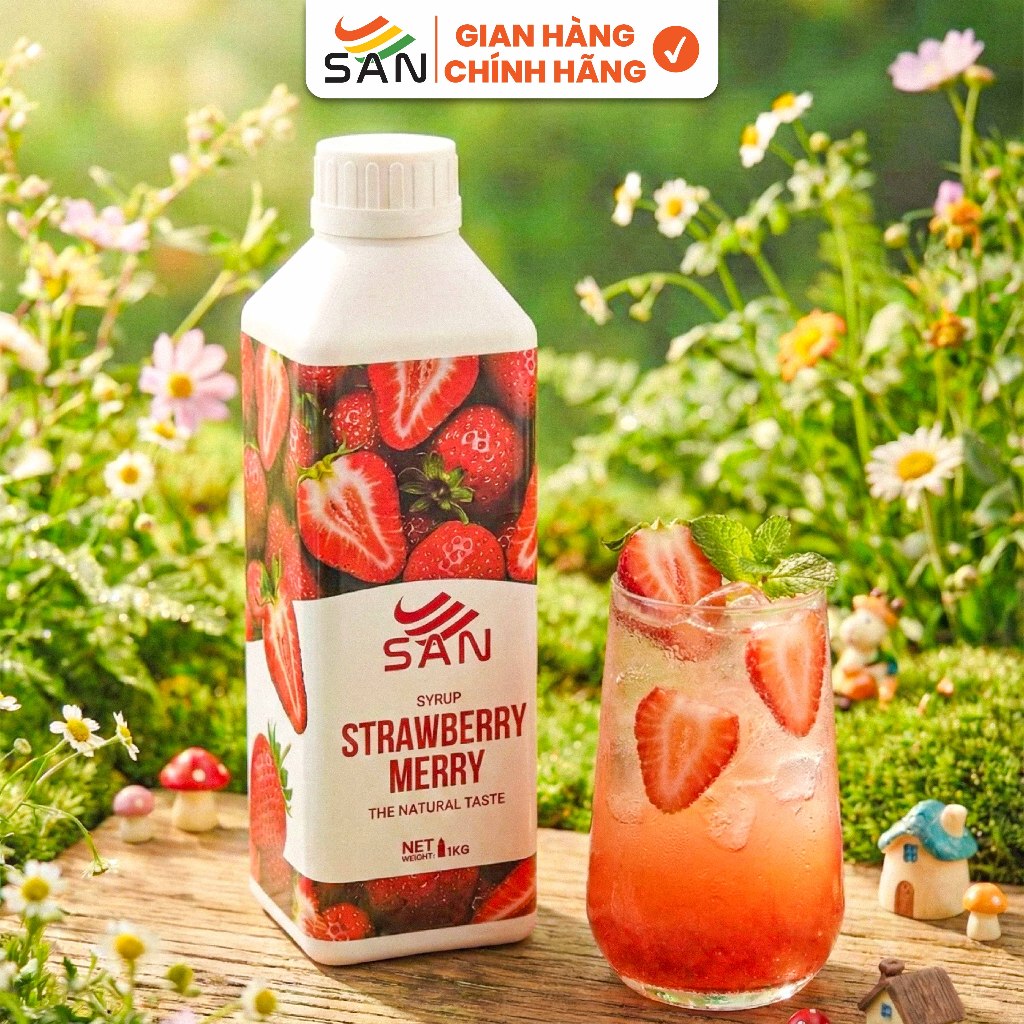 Syrup/siro LỰU ĐỎ - MÂM XÔI SAN (có mẫu thử) - Hương Thơm, Màu Sắc Nổi Bật