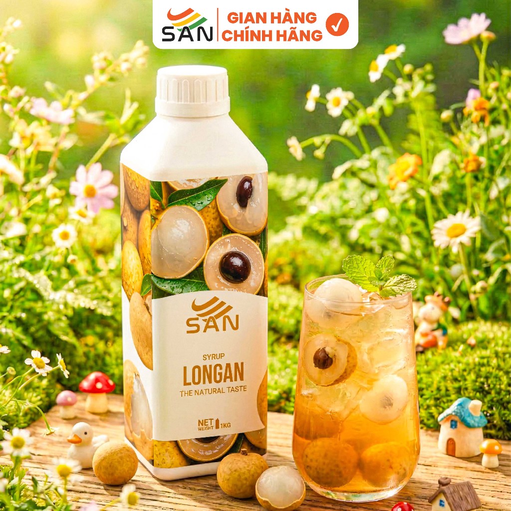 Syrup/siro XOÀI NON SAN Chai 1Kg, có mẫu thử 100ml, tặng công thức pha chế, hương thơm