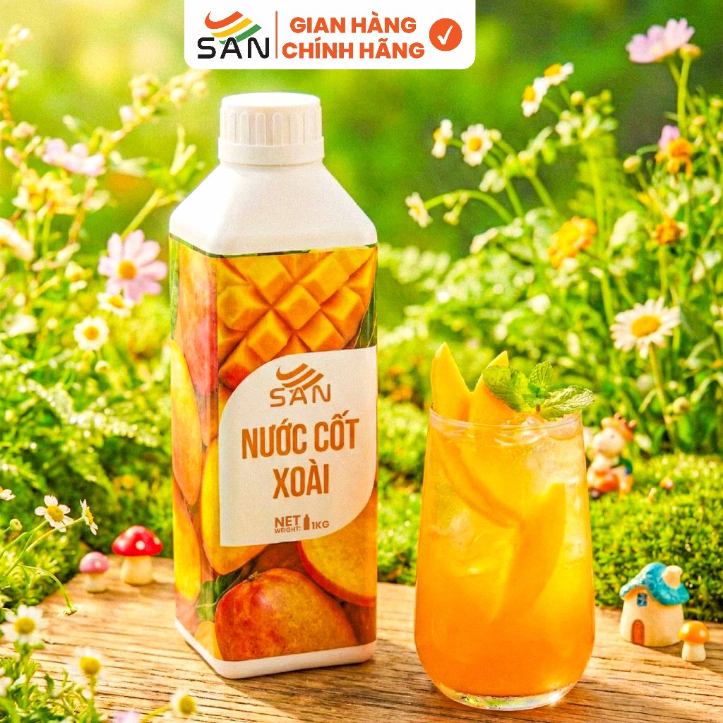 Nước cốt ĐÀO SAN Chai 1Kg, có mẫu thử 100ml, tặng công thức pha chế, hương thơm, trái cây tự nhiên