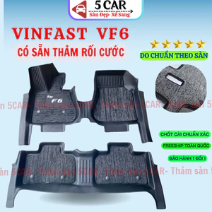 Thảm lót sàn NHỰA 5D KÈM RỐI XE VINFAST VF6 Hàng Nhựa đúc nguyên khối TPE siêu bền, dễ vệ sinh