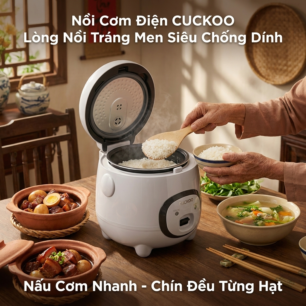 Nồi Cơm Điện Cuckoo 1L 1.2L 1.8L Thiết Kế Hình Lợn Dễ Thương Nắp Gài Chắc Chắn Lòng Nồi Chống Dính Đa Năng Cho Gia Đình