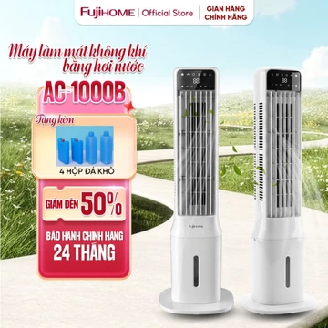Máy làm mát không khí hơi nước Nhập Khẩu FUJHOME AC1000B bình nước lớn 6 Lít, quạt tháp đứng làm mát nhanh góc quay rộng