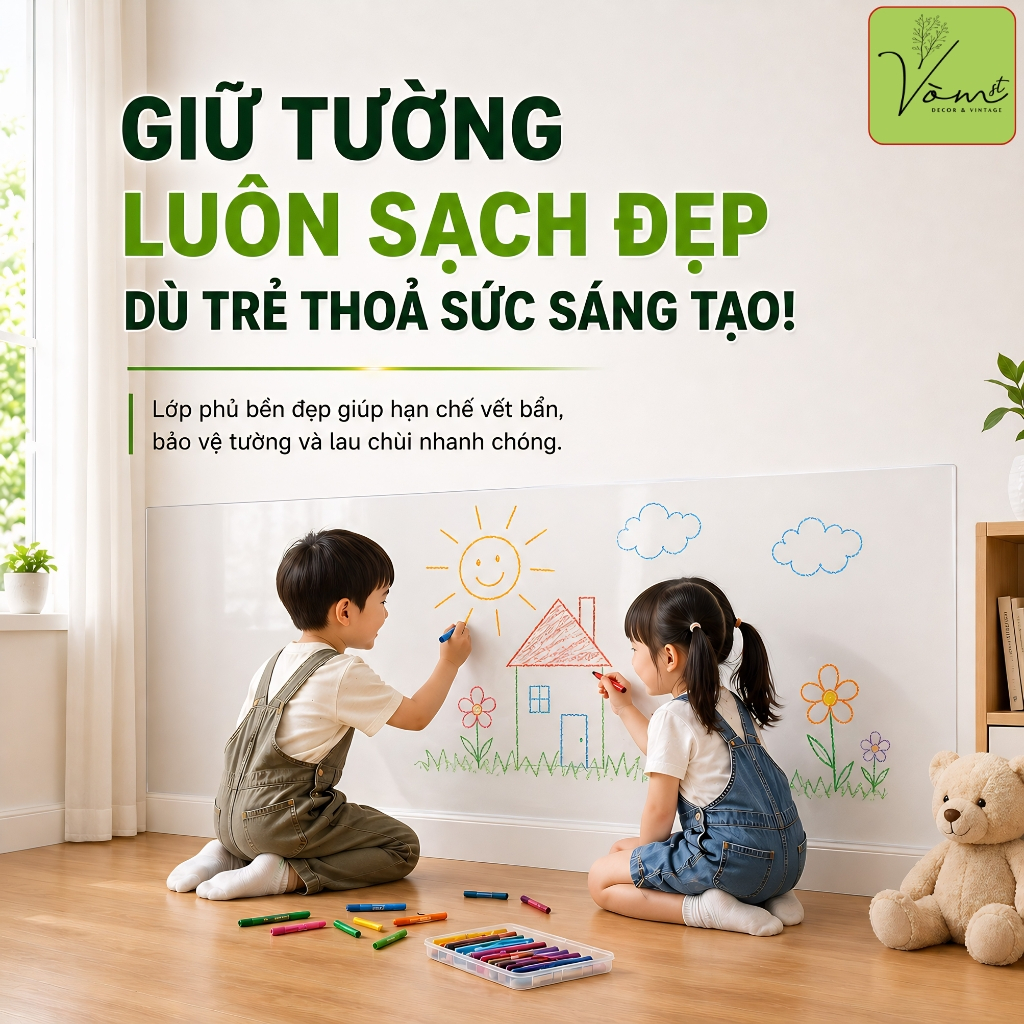 Decal dán bếp từ tính trong suốt Vòm Decor chống dầu mỡ bám bẩn chịu nhiệt không keo bảo vệ tường bếp dễ lau mã DCB