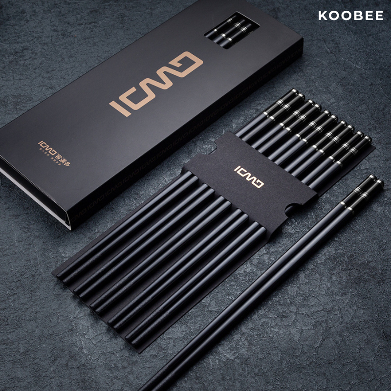 [LOẠI 1] Bộ 10 Đôi Đũa Sợi Thủy Tinh Hợp Kim Màu Đen Cao Cấp Chịu Nhiệt, Không Mốc, Chống Trơn Trượt | VLTT 306
