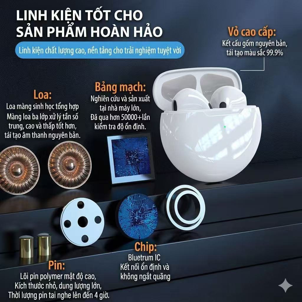 Tai nghe bluetooth không dây Pro 6 TWS