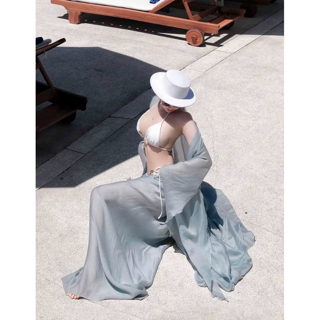 617 - Set Áo Choàng Kèm Quần Đi Biển Nữ ( Không Kèm Bikini ) | BigBuy360 - bigbuy360.vn