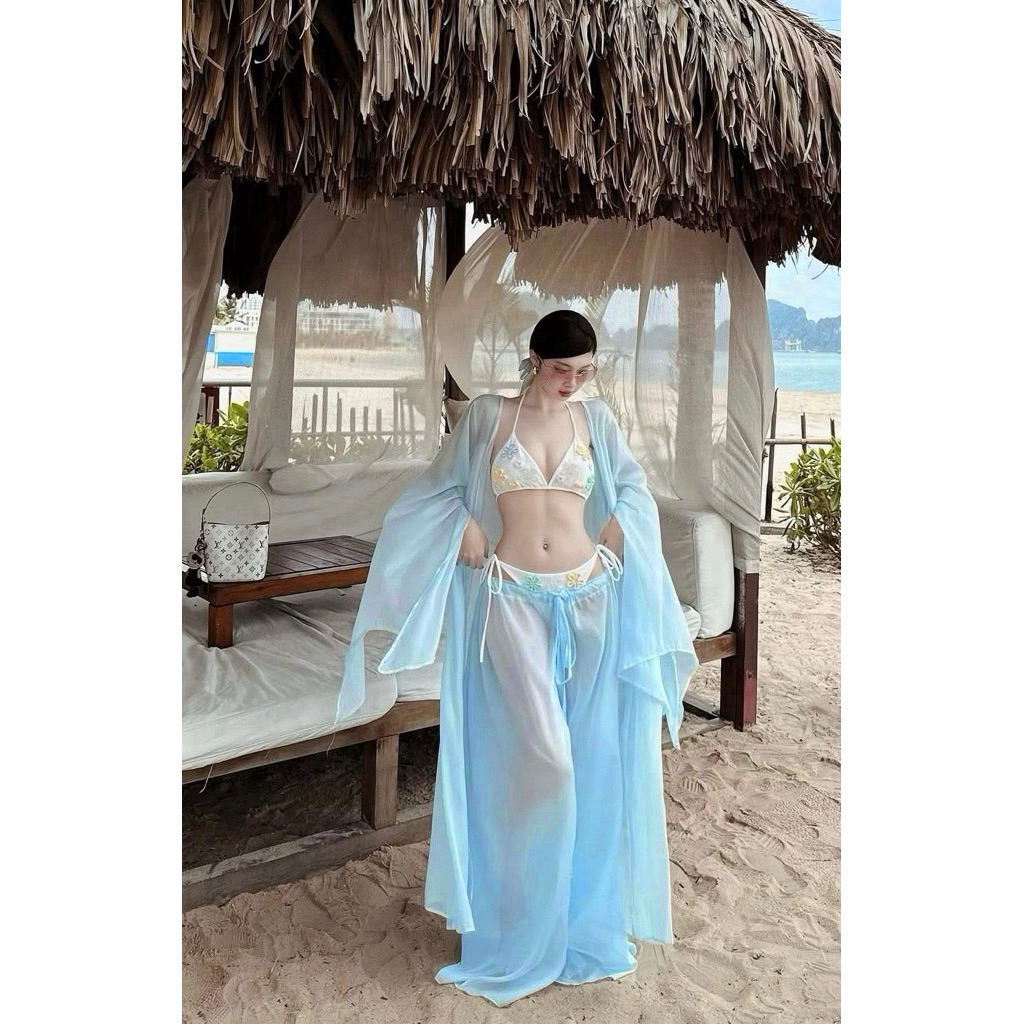 617 - Set Áo Choàng Kèm Quần Đi Biển Nữ ( Không Kèm Bikini ) | BigBuy360 - bigbuy360.vn