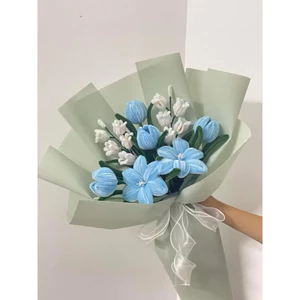 Bó hoa kẽm nhung tông xanh tinh tế