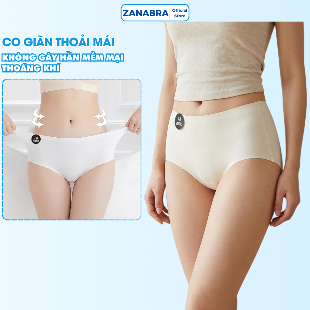 Set 4 Quần Lót Nữ Quần Chip Nữ Chất Su Đúc Lạnh Kháng Khuẩn Không Đường May Mỏng Nhẹ Thoáng Mát ZANABRA L618