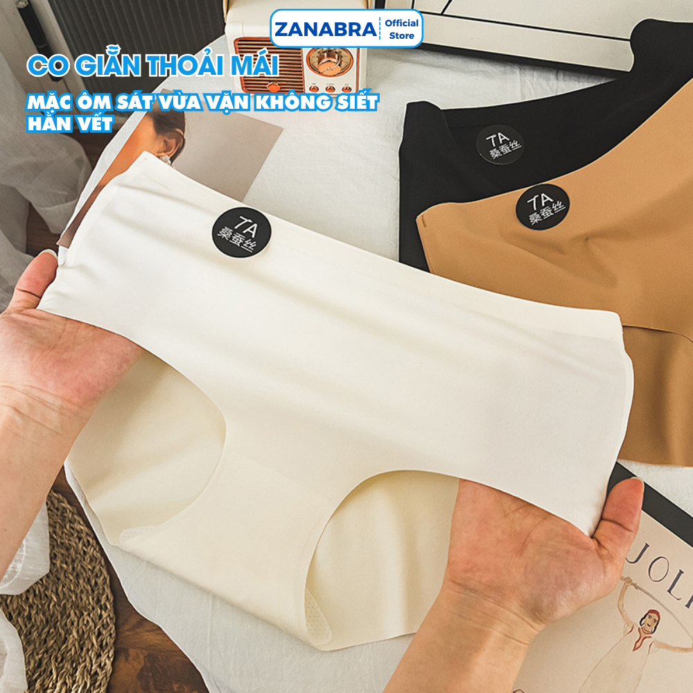 Set 4 Quần Lót Nữ Quần Chip Nữ Chất Su Đúc Lạnh Kháng Khuẩn Không Đường May Mỏng Nhẹ Thoáng Mát ZANABRA L618