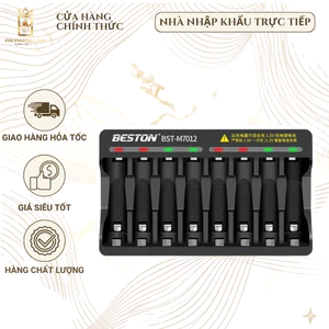 Sạc 8 khe AA/AAA Lithium 1.5V, sạc nhanh, tự ngắt, đèn báo đầy.