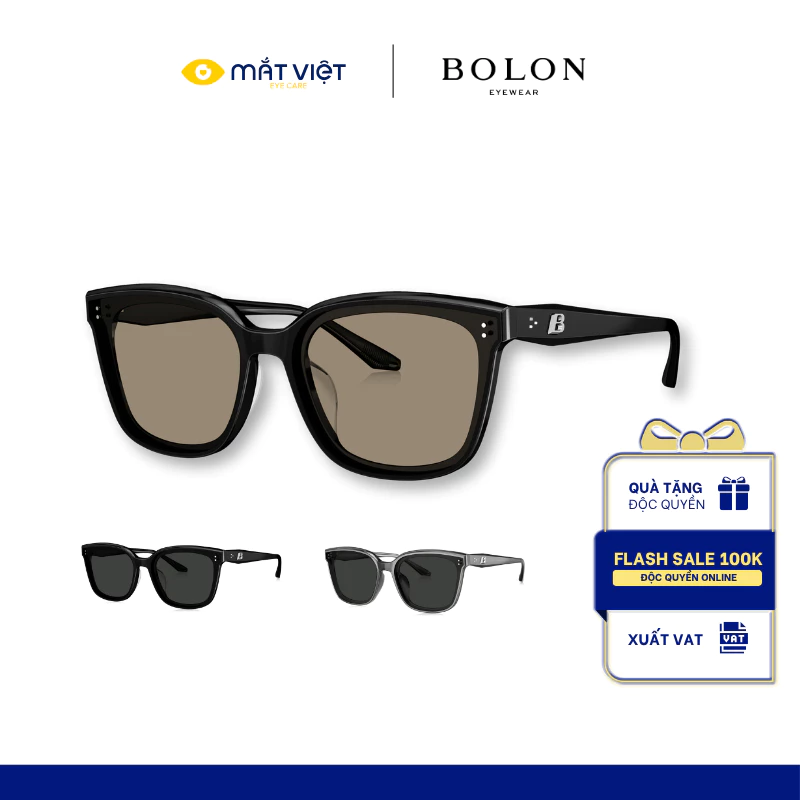 Kính Mát Nữ BOLON BL3199, Kính Mát Thời Trang Nữ Vuông Cao Cấp, Kính Mát Acetate, Mắt Kính Mắt Việt