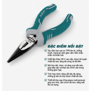 Kìm Nhọn Đa Năng JcTop CR-V Cao Cấp 6"/8" – Kẹp Chắc, Chống Trượt, Siêu Bền