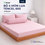 Bộ ga gối 4 món nệm kích thước 1m8x2m Lụa Tencel 60s Mướt Home cao cấp, mềm, mịn, mát, 2 vỏ gối nằm, 1 vỏ gối ôm, 1 ga — ảnh 1