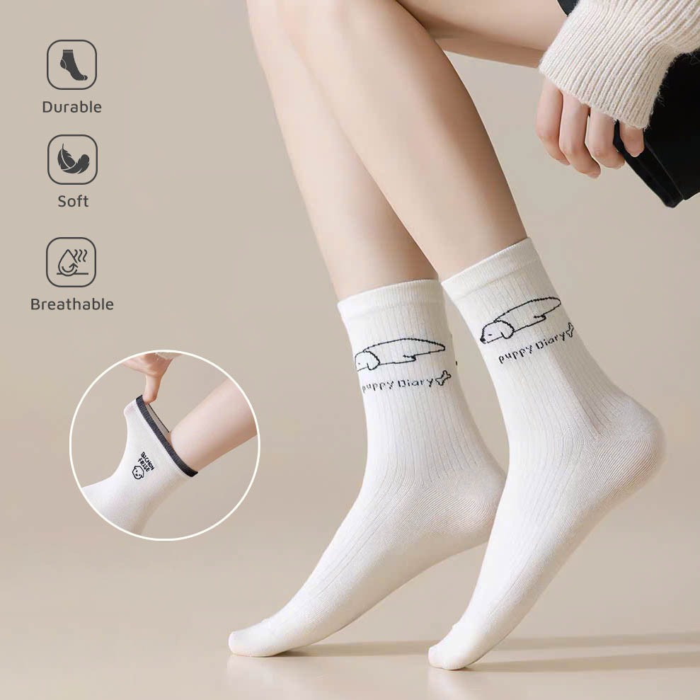 Tất vớ nam nữ cổ trung phong cacha Hàn Quốc thời trang, chất liệu mềm mịn thoáng khí - Ekiu Shop