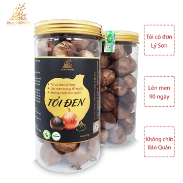 Tỏi Đen Cô Đơn 300g / 500g, Dalat Cordyceps, Lên Men Tự Nhiên, Lọ PET