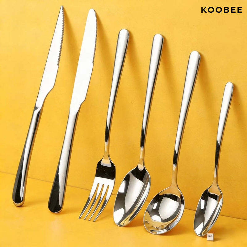 Bộ Dao Thìa Nĩa Inox 304 Elegant KOOBEE Đa Dạng Kích Cỡ – Dùng Ăn Bít Tết, Món Âu, Chuyên Cho Nhà Hàng – Khách Sạn | 343