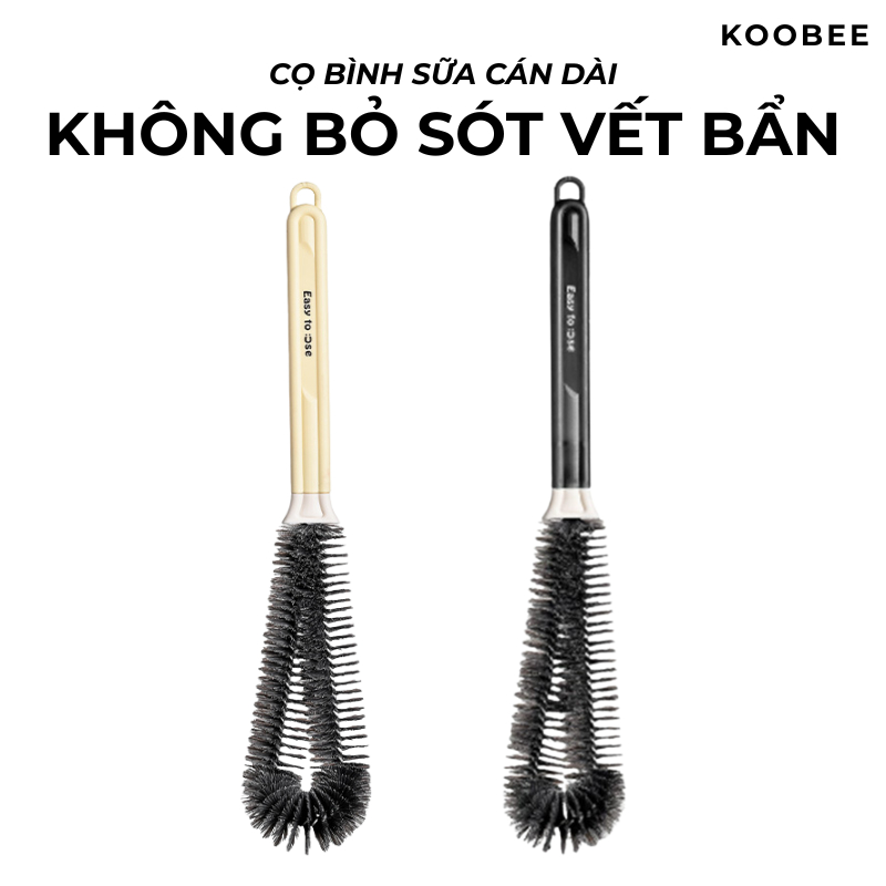 Bàn chải cốc tay cầm dài không có góc chết làm sạch bình sữa cho bé, cốc thủy tinh, chai lọ đa năng | 211
