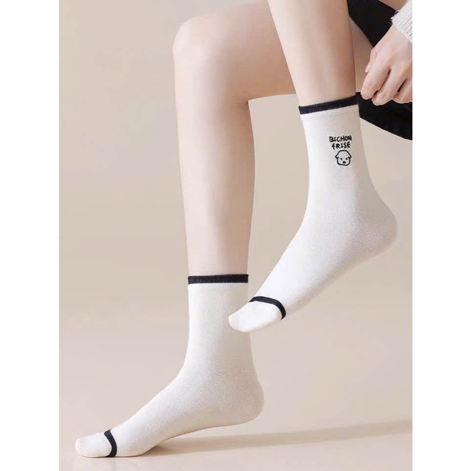 Tất vớ nam nữ cổ trung phong cacha Hàn Quốc thời trang, chất liệu mềm mịn thoáng khí - Ekiu Shop