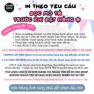 Sticker In Tên Theo Yêu Cầu UV DTF Decal Trong Suốt Chống Nước Dán Bình Nước Bút Vở