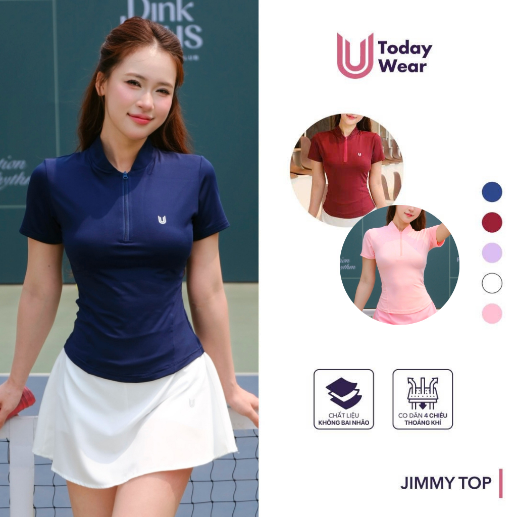 Áo thể thao tập pickeball nữ Jimmy Top Today U Wear thiết kế độc đáo chất liệu thoáng mát dễ vận động. | BigBuy360 - bigbuy360.vn
