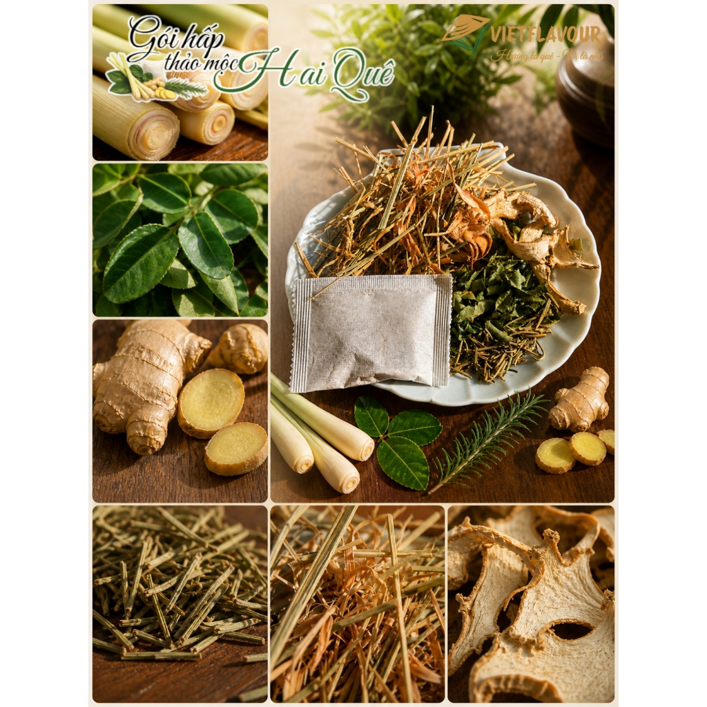 🌿 Gói hấp thảo mộc HAI QUÊ hấp hải sản, thịt cá rau củ khử tanh, giữ trọn dinh dưỡng