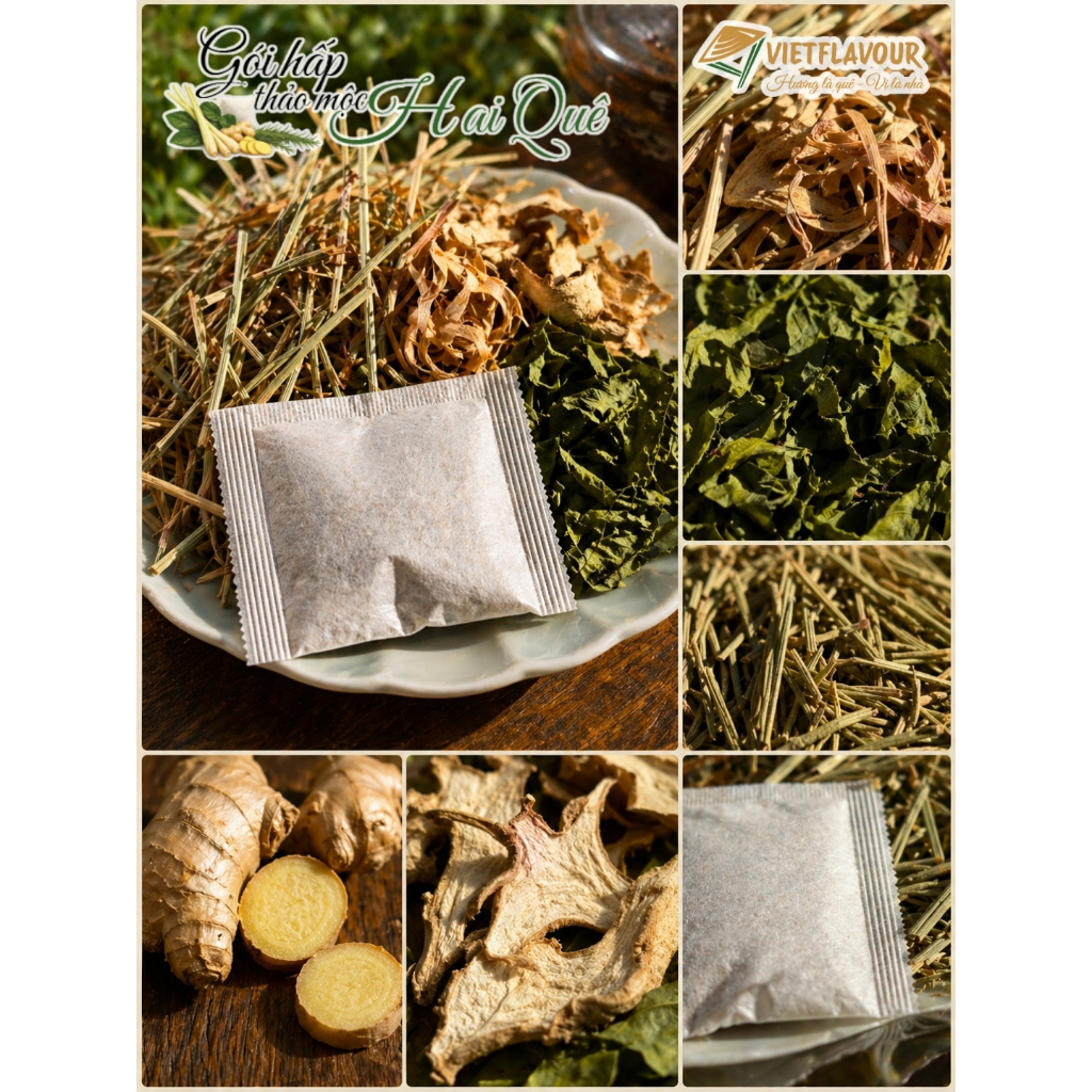 🌿 Gói hấp thảo mộc HAI QUÊ hấp hải sản, thịt cá rau củ khử tanh, giữ trọn dinh dưỡng