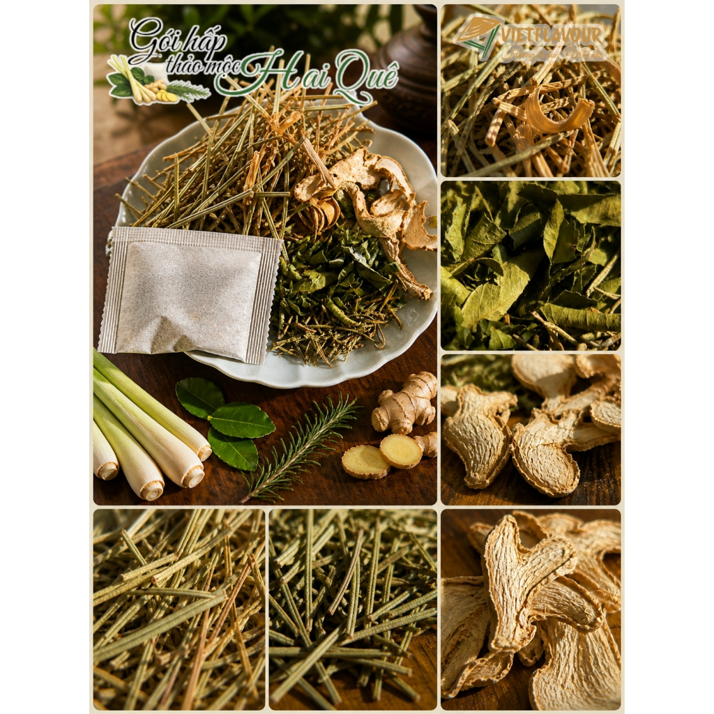 🌿 Gói hấp thảo mộc HAI QUÊ hấp hải sản, thịt cá rau củ khử tanh, giữ trọn dinh dưỡng