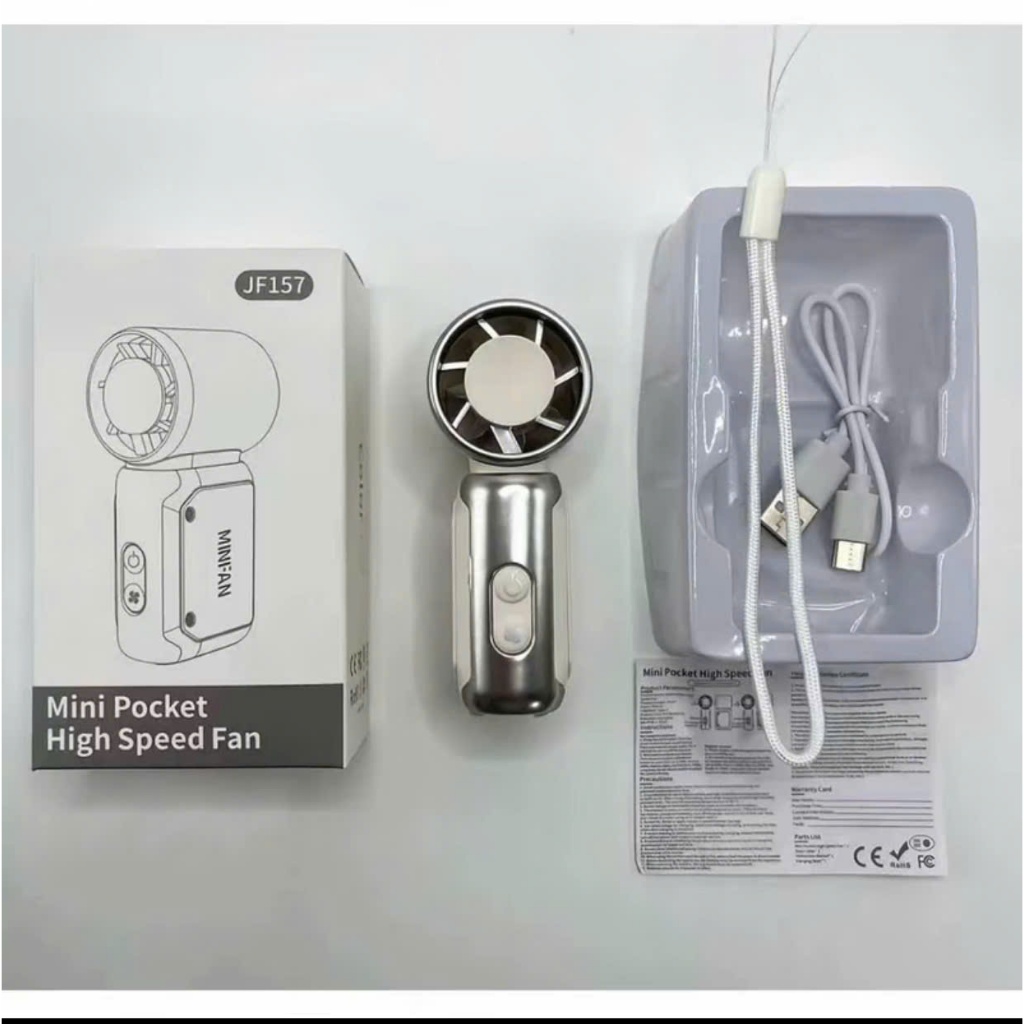 Quạt Cầm Tay Mini JF157 199 Cấp Độ Gió Kèm Màn Hình Led-Nhỏ Gọn Bỏ Túi,Sạc USB-Quạt Cầm Tay Du Lịch Tiện Lợi