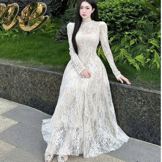 Váy dự tiệc thiết kế dáng chất hoa thêu bo chun nhẹ nhàng nữ MH6