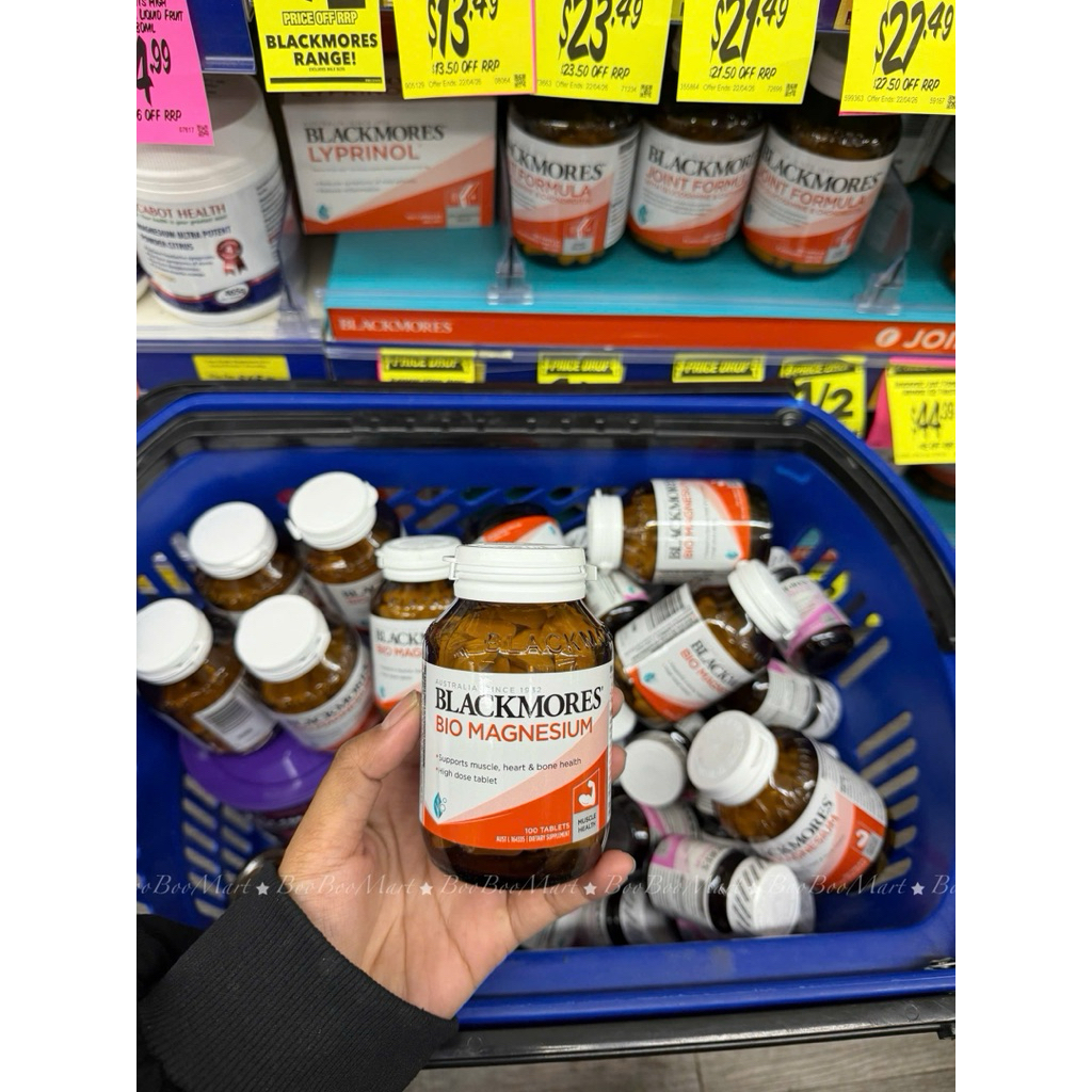 [2028 Bay Air] Viên Uống Bổ Sung Magie Hỗ Trợ Cơ Bắp Ngăn Ngừa Chuột Rút Blackmores Bio Magnesium Lọ 100 Viên