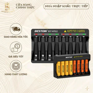 Bộ sạc pin 8 khe AA/AAA 1.5v Beston M7012 sạc nhanh tự ngắt cao cấp ( chỉ dành cho pin Li-ion 1.5V)