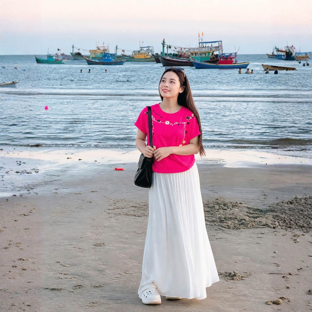 Áo Thun Phối Dây Viền Cổ Hồng Basic, Chất Cotton Thoáng Mát, Có Kèm Hình Thật.