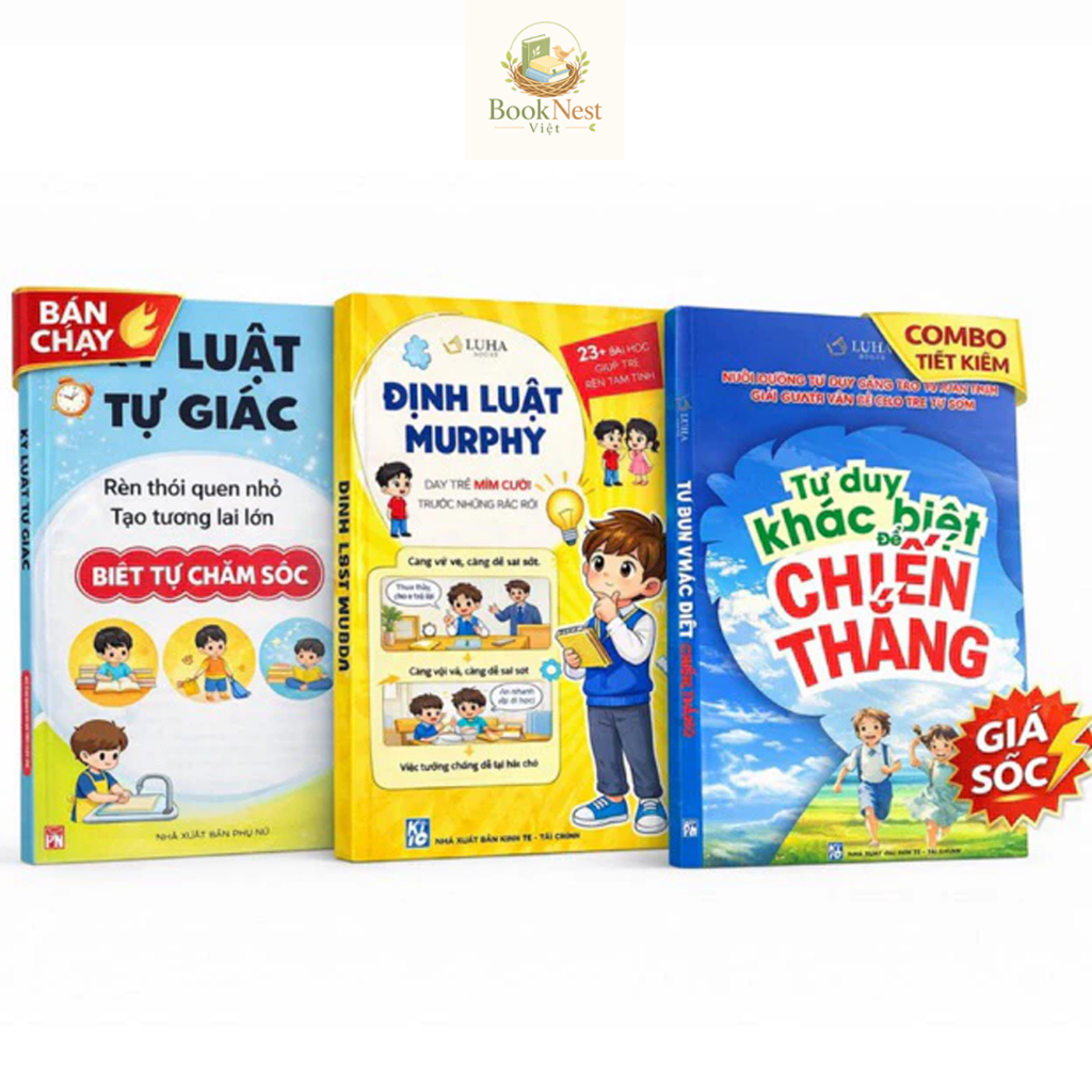 Bìa sách Combo Định Luật Murphy + Kỷ Luật Tự Giác + Tư Duy Khác Biệt Để Chiến Thắng