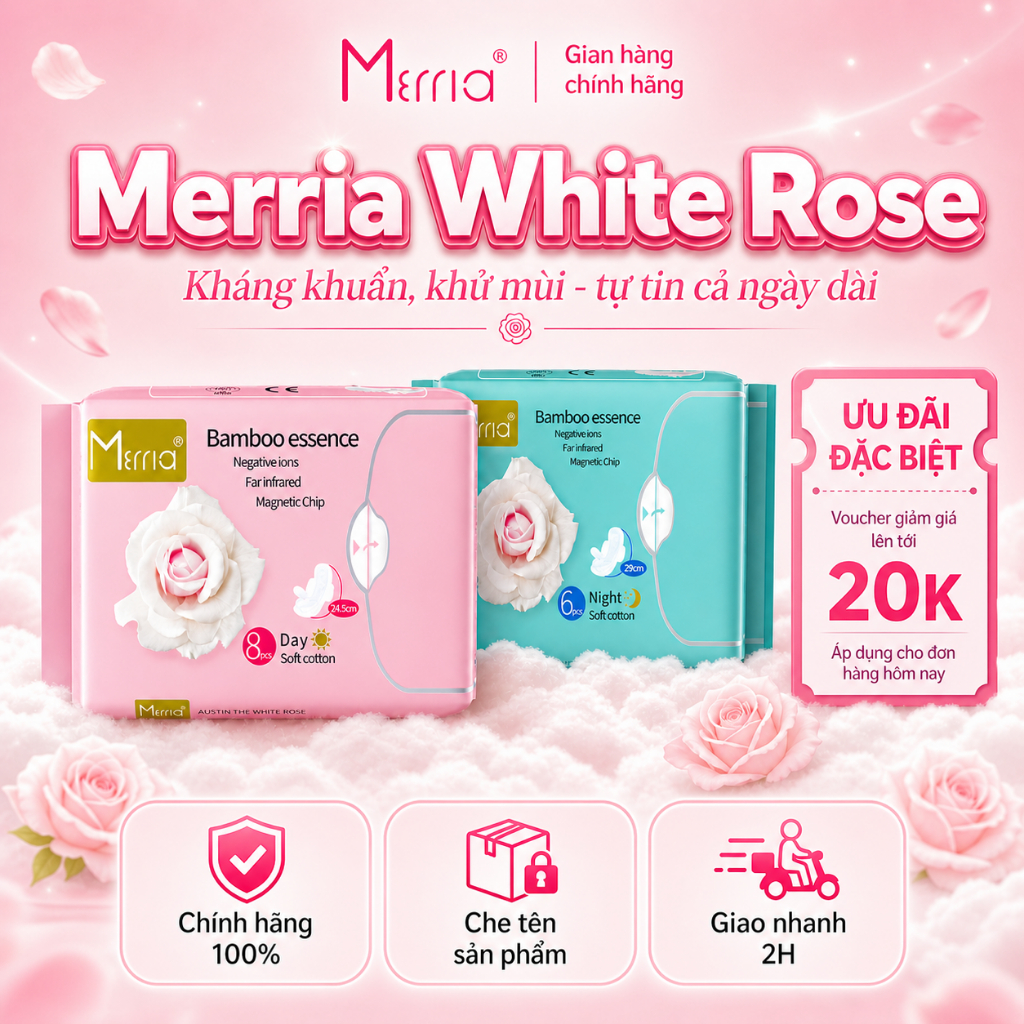 Băng Vệ Sinh White Rose, Băng Vệ Sinh Hằng Ngày Mềm Mịn Khô Thoáng Ngày Và Đêm Merria Việt Nam AMIZIN
