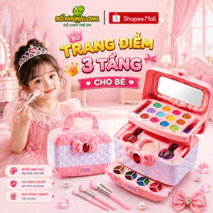 Hộp Trang Điểm 3 Tầng Cho Bé BỐ KHỦNG LONG Đồ Chơi Trang Điểm Bé Gái Cao Cấp Trang Điểm Thật An Toàn Dễ Làm Sạch