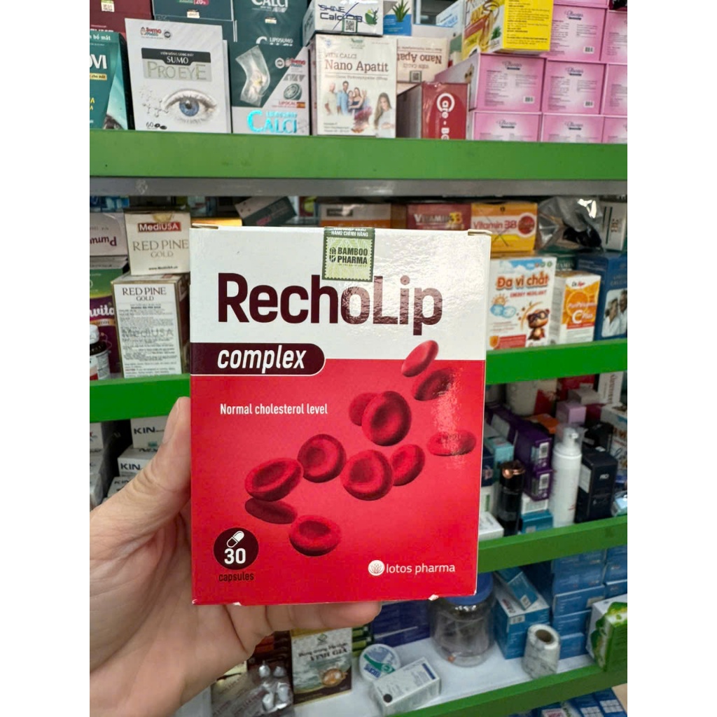 Viên Uống Hỗ Trợ Giảm Mỡ M/á/u-RECHOLIP COMPLEX . Hạ Cholesterol, Ngày uống 1 viên, Hộp 30 viên, Việt Nam