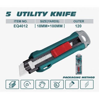 Dao rọc giấy đa năng JcTop lưỡi thép bền bỉ chống han gỉ lưỡi 18mm x 100mm