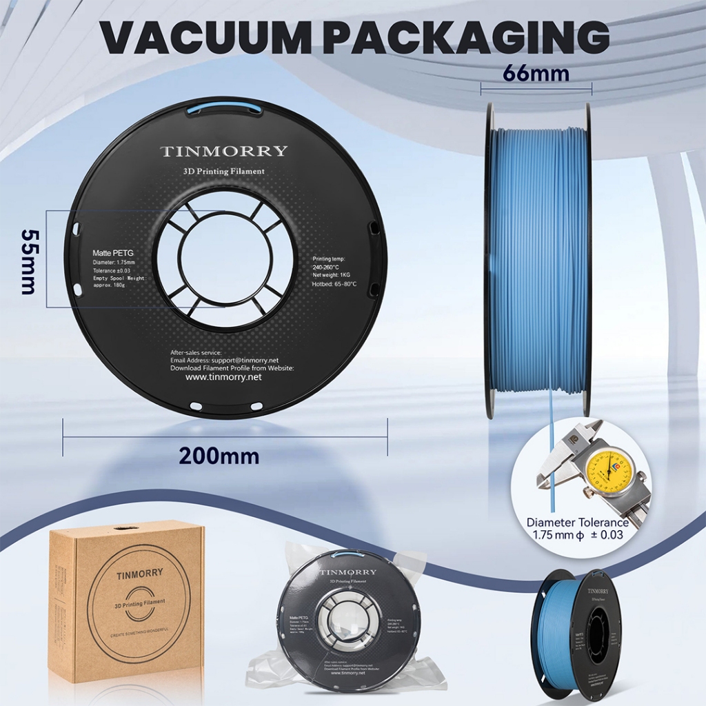 Nhựa in 3D PETG Matte Tinmorry 1.75mm – Filament bề mặt mờ, dễ in, dùng cho máy in FDM | BigBuy360 - bigbuy360.vn