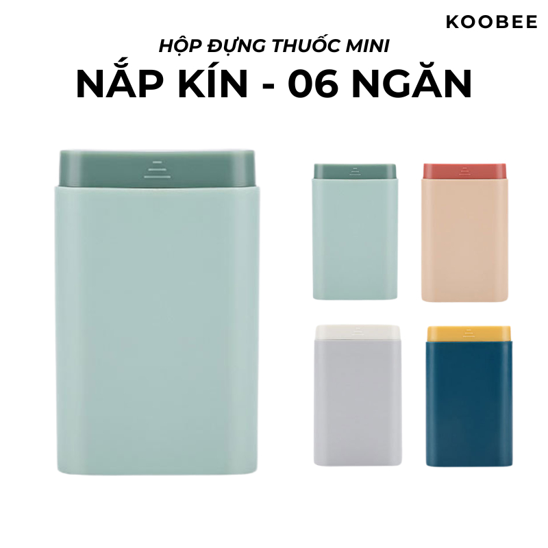 Hộp Đựng Thuốc Mini 6 Ngăn KOOBEE Cầm Tay Chống Ẩm Tiện Lợi – Chia Ngăn, Nhỏ Gọn, Dễ Mang Theo| 039